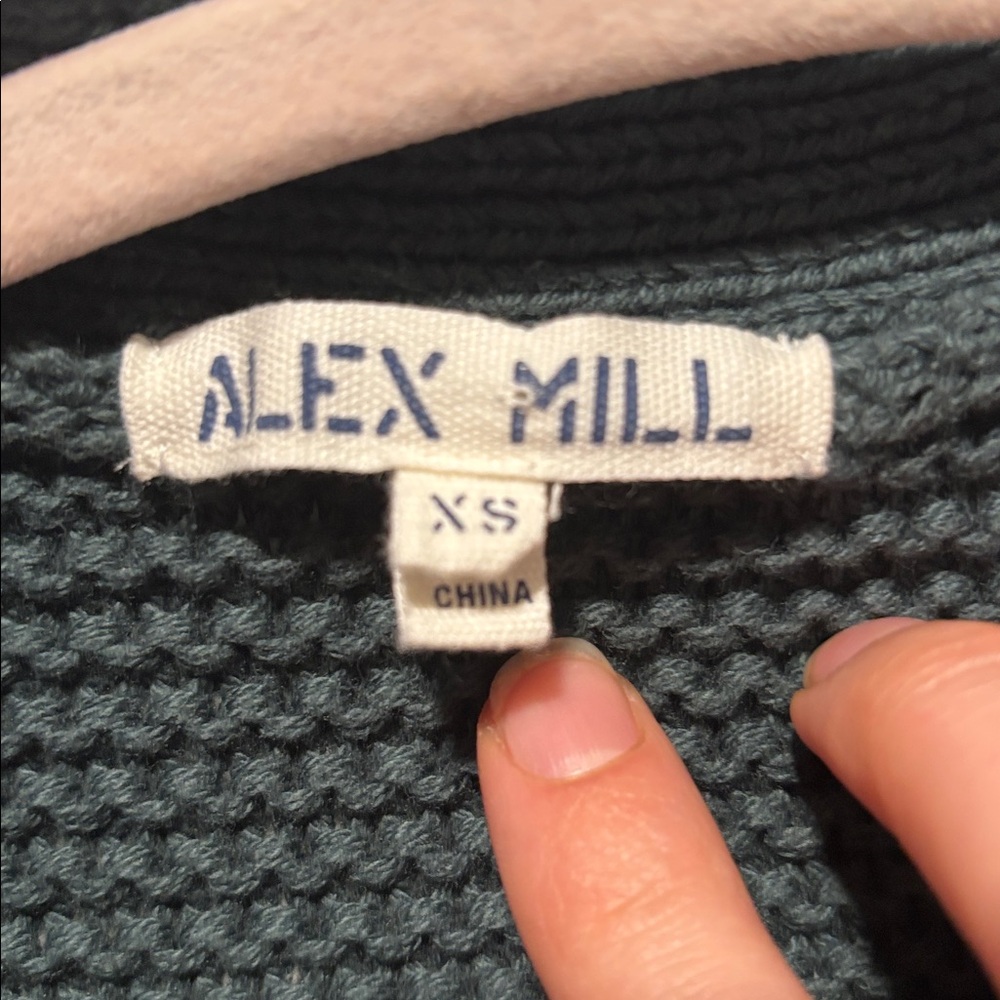 ALEX MILL Nico cardigan in dark spruce - Picture 3 of 7